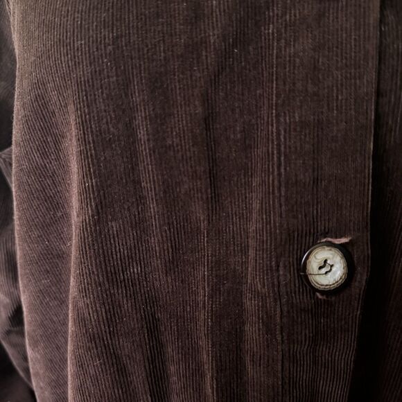 Appleseeds Women’s VTG Corduroy Shirt Petite Dark Academia Preppy Brown 12P - Picture 14 of 16